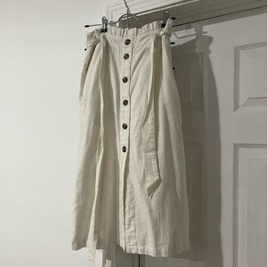 AE HIGH-WAISTED BUTTON FRONT MIDI SKIRT